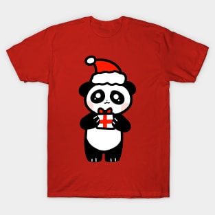 Cute Santa Hat Gift Panda T-Shirt